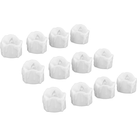 Lot de 12 bougies chauffe-plat électriques LED, lumière blanc chaud, réalistes et sans flamme, pour la décoration d'Halloween et de mariage. (1/5)
