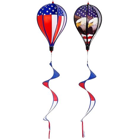 Windspiele 2 Stück Heissluftballon Windrad Patriotisch