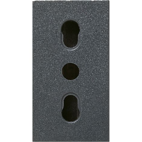 Polisicur-Steckdose 2X10/16A+E Noir AVE 45306/15TS