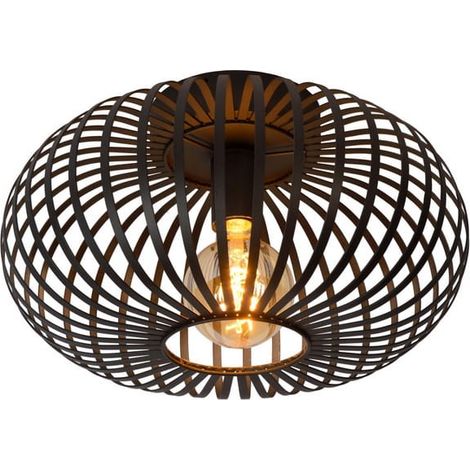 Lucide Manuela plafoniera nera metallo 40cm E27 60W (1/5)