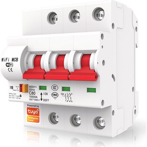 Tuya Interruttore Modulare Smart WiFi 25A  3 Pulsanti (1/2)