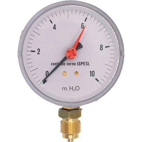 Idrometro radiale Ø80 – Scala 40 mt, attacco 3/8", conforme EN 837.1 e INAIL
