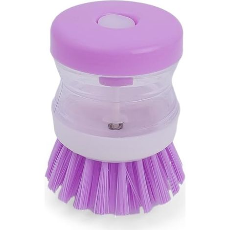 Brosse à vaisselle avec fonction pression et savon liquide, adaptée au nettoyage de la vaisselle, des casseroles et des éviers (rose)-AquaForge (1/4)