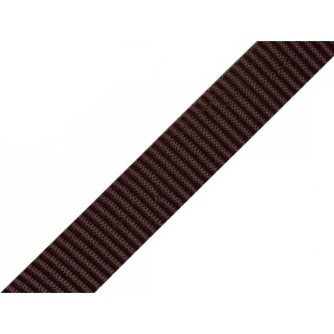 Sangle en polypropylène, Largeur 15 mm, Longueur 25 mètre, Sac à Dos Corde Meuble Chaise mercerie vêtement, Marron foncé