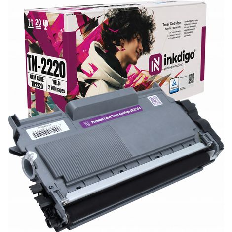 Toner Inkdigo TN2220 compatibile con Brother DCP-7060D Fax2840 HL-2215, certificato TÜV. (1/5)