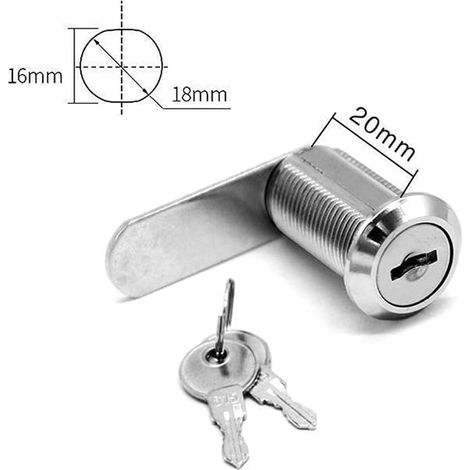 20mm Security Mailbox Lock, 20mm Mailbox Lock, Cam Lock for Cabinet Drawer, Toolbox with Keys (1/3)