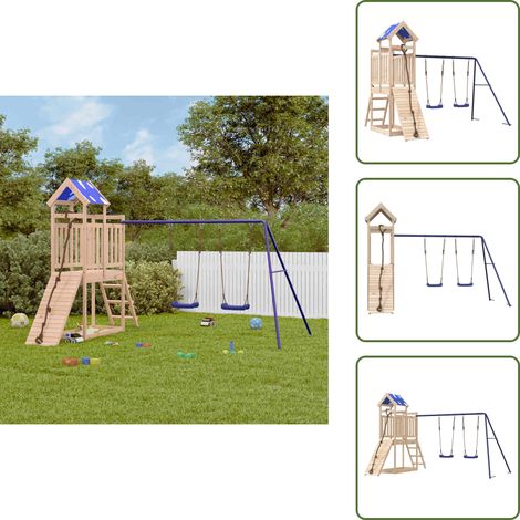 Parque infantil de pino - vidaXL Parque infantil de exterior de madera maciza de pino - Parque infantil para niños