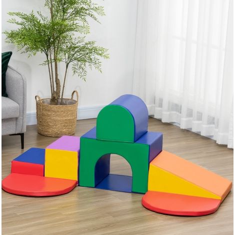 Blocs mousse enfant 90x42x57 cm en cuir synthétique multicolore, modulable pour chambre FloraGrace (1/5)