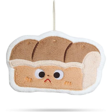 Jolie serviette de bain avec boucle de suspension, serviette absorbante en polaire corail microfibre, convient pour la cuisine, la salle de bain et la chambre, 15 x 25 cm, forme toast.