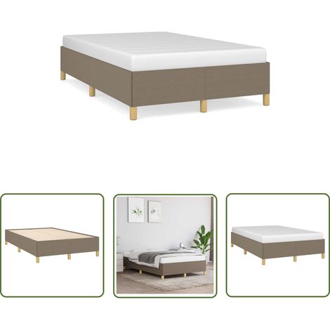 The Living Store Cadre de lit sans matelas taupe 120x190 cm tissu - Cadre De Lit - Lit Double - Literie - Chambre À Coucher - Design Moderne (1/5)