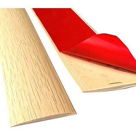 Profilé de transition autocollant en vinyle - 200 x 5 cm - Rail de transition de sol stratifié pour sols stratifiés et parquets - Barre de protection pour sol, fentes et bord, seuil de porte (E) (1/5)