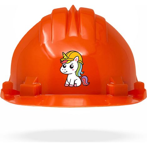 TAMS® Kinderhelm - Drehverschluss Orange Einhorn