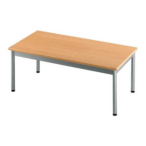 Table basse rectangulaire pietement métal 100 x 50 cm - hêtre - Maxiburo