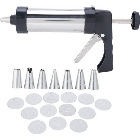 Kekspresse aus Edelstahl – Spritztüllen-Set zum Dekorieren von Kuchen – DIY-Backzubehör (1/5)