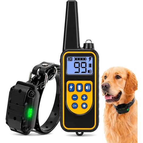 Collier de Dressage pour Chien - 4 Modes d'entraînement - Niveaux réglables 99 - Portée de 800 m - IPX67 Résistant à L’Eau - Convient à Toutes Les Races de Chiens (1/5)