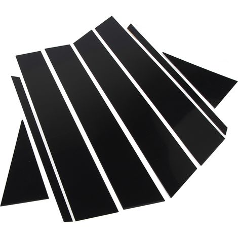 8 pièces de cache-montant de fenêtre extérieur noir brillant, autocollant pour montant B, moulure de fenêtre, garniture de porte pour voiture (1/5)