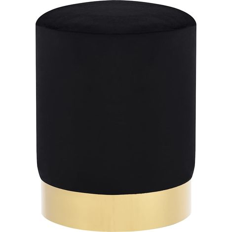 vidaXL Tabouret Noir et doré Velours 28 x 36 cm (1/4)