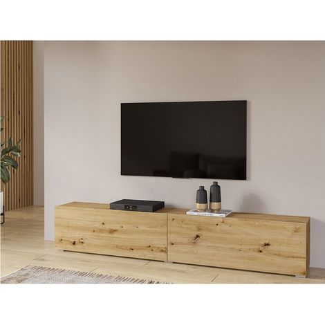 Mobile TV 180cm collezione EVA. Colore quercia e nero.