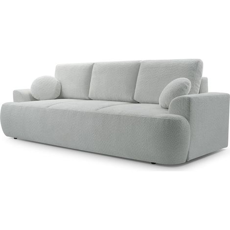 Selsey Barletto – 3-Sitzer-Sofa mit Schlaffunktion und Stauraum, Bouclé, Taupe