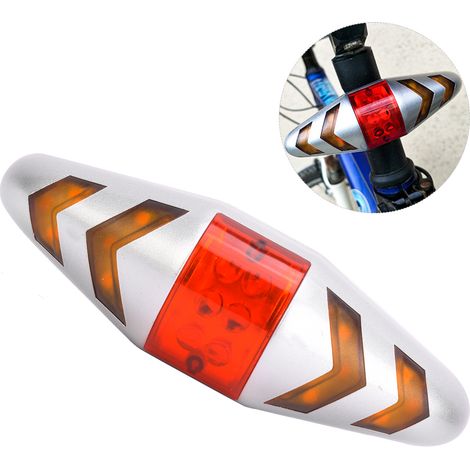 LED-Fahrradrücklicht mit kabelloser Fernbedienung und Blinker für Mountainbikes, silber (1/5)