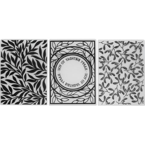 Beyamis Lot de 3 pochettes à gaufrer en plastique, gabarits en relief pour la création de cartes, le scrapbooking et les loisirs créatifs. (1/5)