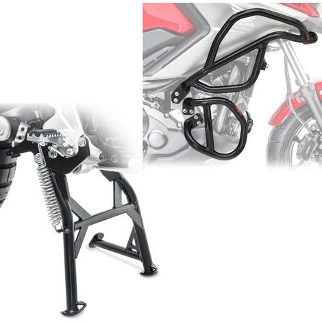 Paraurti alto e basso crashbar + Cavalletto centrale per Honda NC 700 X 12-13