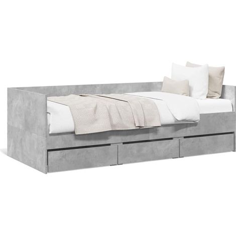 Maison Exclusive - Sofá cama con cajones sin colchón gris hormigó