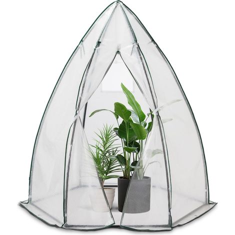 Serre en Film Plastique pour Balcon, Jardin, Tente d'hivernage pour Plantes, Serre à tomates, résistante à l'hiver, Stable, 160 x 160 x 180 cm, Blanche (1/5)