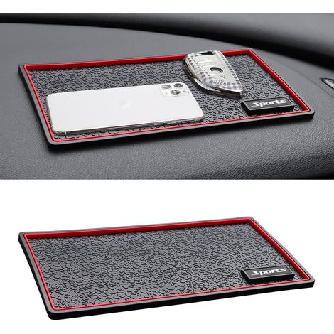 Tapis De Tableau De Bord Antidérapant pour Voiture, Tapis Antidérapant Universel pour Tableau Bord, Voiture Dash Mat Anti-Slip Lunettes Soleil GPS avec Clé(Texture Cuir) (1/5)