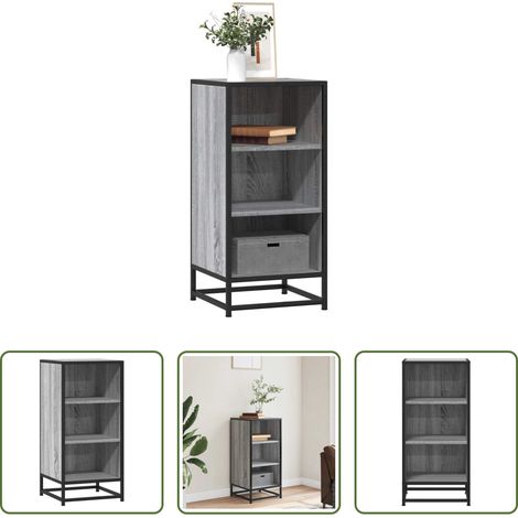 vidaXL Buffet bois métal -  Buffet sonoma gris 35,5x35x76 cm bois d'ingénierie et métal (1/5)