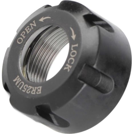 1 écrou d'équilibrage dynamique ER25UM, porte-écrou de pince métallique pour tour (noir M321,5)