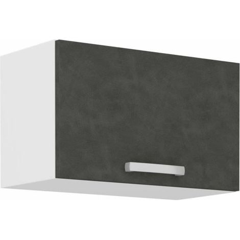 Meuble hotte porte basculante - Gris mat - L 60 x 31,6 x H 36 cm - LASSEN (1/5)