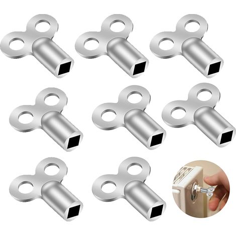 Juego de 8 llaves de purga de radiador, llave de purga universal, llaves cuadradas, calefacción central y accesorios, para muchos radiadores