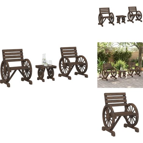 Salon de jardin 3 pcs bois de sapin massif - Salon De Jardin - Mobilier De Jardin - Chaises Longues - Table Basse - Bois De Sapin (1/5)