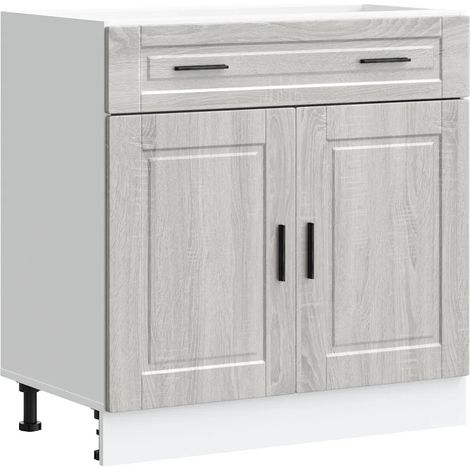 Mueble de cocina Sonoma gris con almacenamiento optimizado 80 x 46 x 81,5 cm madera de ingeniería gris 020050288 (1/5)