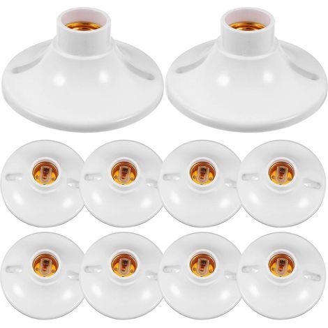 Pack of 10 E27 ceiling light sockets, replacement - 11.00 x 11.00 x 5.50 cm - White (1/3)