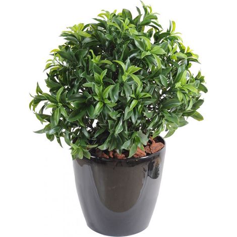 Plante Artificielle / Laurier artificiel Buisson - Dim : 70 x 58 cm -PEGANE-