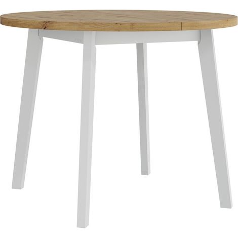 Mesa Victorville 358, Roble Artisan + Blanco, 75x0x0cm, Alargamiento, Aglomerado laminado, Madera