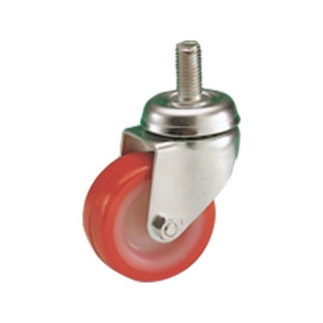Rueda giratoria de poliuretano Ø 40 mm – conexión 8x30 mm – horquilla A.652