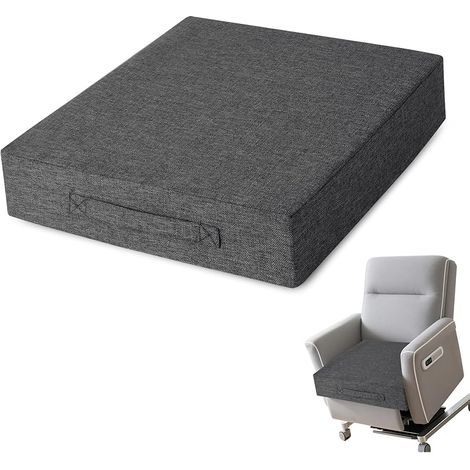 Coussins de chaise inclinables pour personnes âgées – Coussin épais de 50,8 x 50,8 x 10,2 cm avec envers antidérapant et housse lavable pour canapé, fauteuil, chaise, gris foncé (1/5)