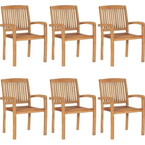 Maison Exclusive - Stapelbare Gartenstühle mit Kissen 6 Stk. Mass