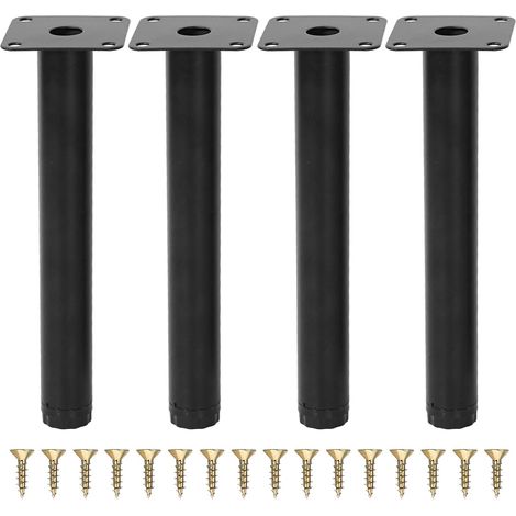 4 Pcs De Meuble en Métal Noir 20 Cm Pieds De Canapé Pieds Réglables en Hauteur Pieds D'armoire Stables Pieds De Meuble Réglables avec Vis Pieds D'Étagère pour Canapé Table (1/5)