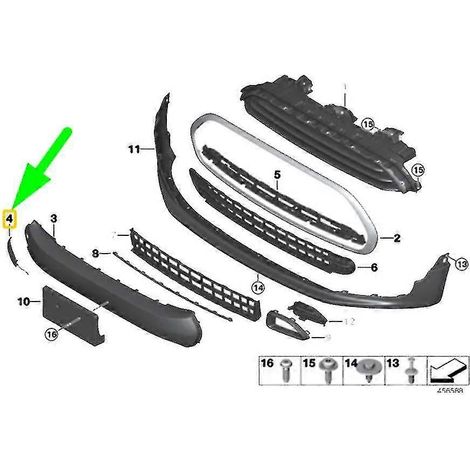 51117370795 Cache-anneaux de remorquage de pare-chocs avant pour Mini F56 F57 F55 (1/5)