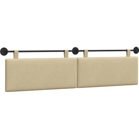 Testiera Testata del letto sospesa Grigio Verde Chiaro Tessuto in Cords (1/5)