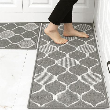 JSSEVN - Non-slip Kitchen Mats, Washable Kitchen Mat Sets, Absorbent, Anti-fouling, Soft and Oil-Draining Kitchen Mats (45x75cm) (1/4)