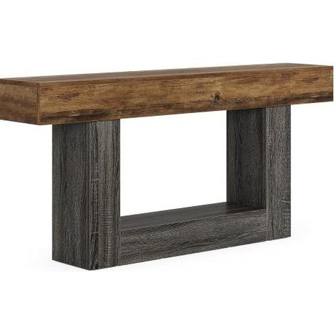 Table console étroite en bois avec structure vintage grise, longueur 160 cm (1/5)