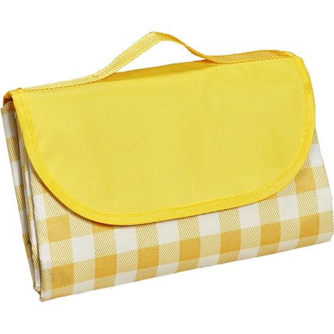 Picknickdecke, isoliert und wasserdicht, mit Griffen, 200x200 cm, orange (1/5)