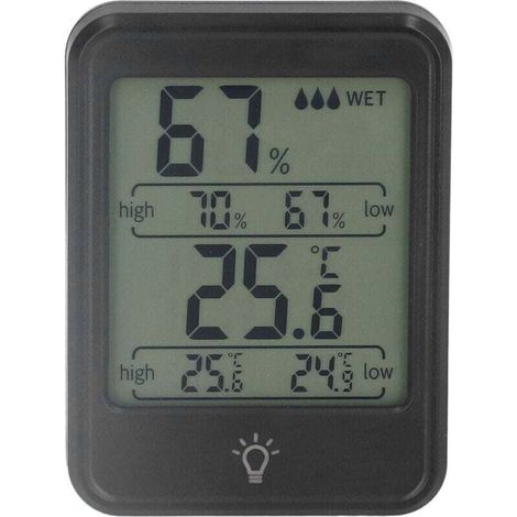 Professionelles digitales Thermometer-Hygrometer, elektronisches Feuchtigkeits- und Temperaturmessgerät mit LCD-Anzeige für den Innen- und Außenbereich von DEBUNS