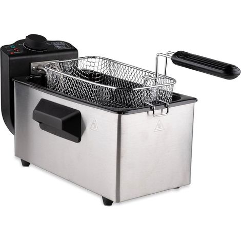 Friteuse électrique 3L 2000W en acier avec thermostat et panier amovible (1/5)