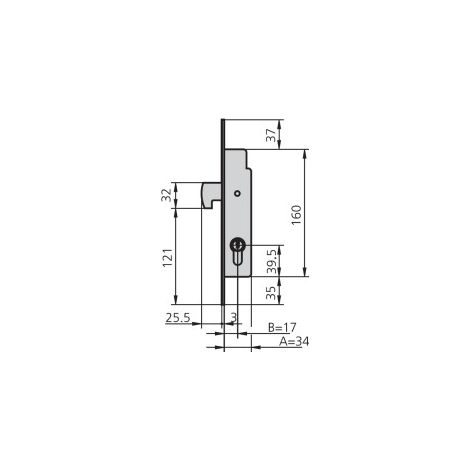 SERRATURA DA INCASSO MET HN - 17 MM